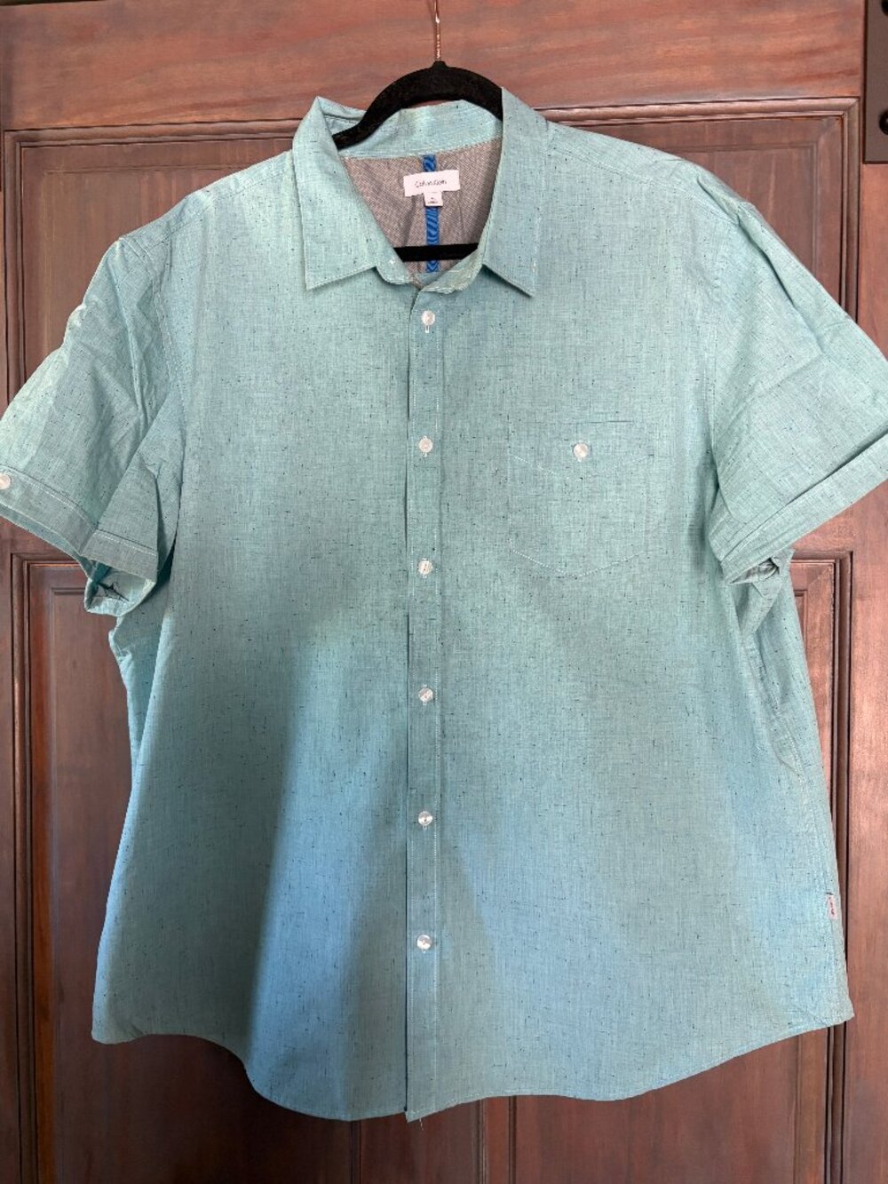Men's XXL Calvin Klein dress shirt minty blue color